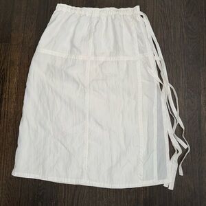 Helmut Lang white tie midi parachute skirt size S